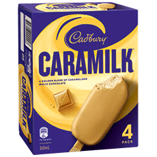 New Cadbury and Peters Caramilk, Caramello and Dairy milk ice cream tubs